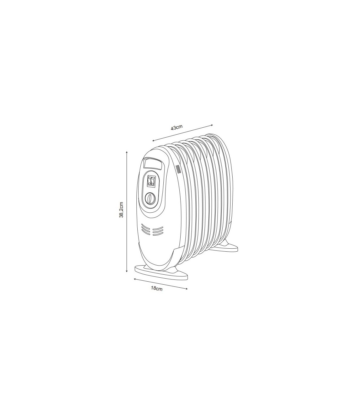 Radiador de Aceite Mini IRLANDA 1200W Blanco 9 Elementos