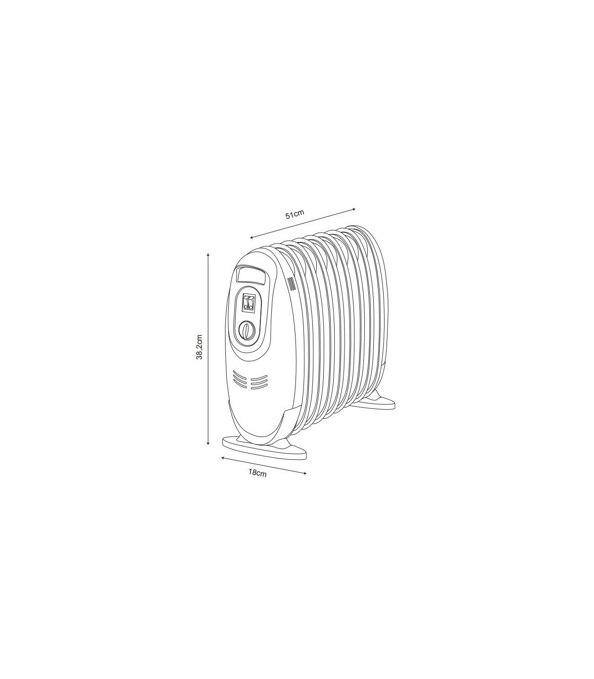 Radiador de Aceite Mini IRLANDA 1500W Blanco 11 Elementos