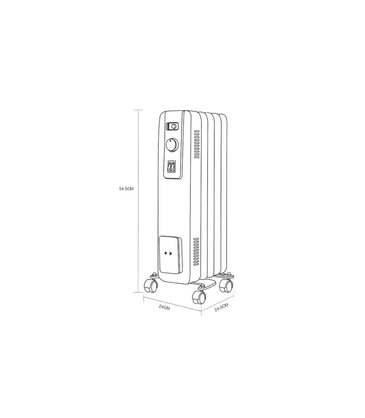 Radiador de Aceite ACEBUCHE 1000W Gris 5 Elementos