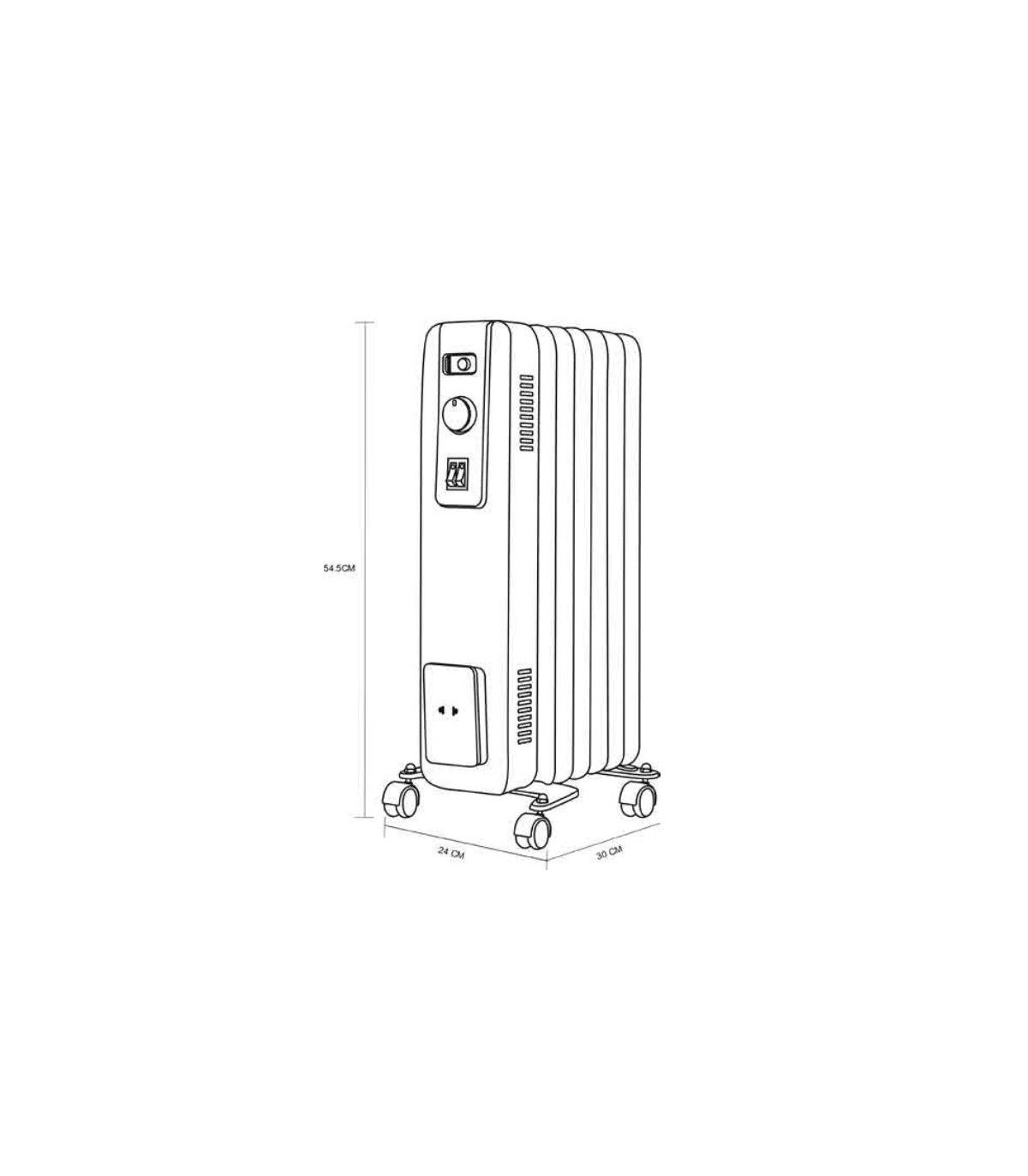 Radiador de Aceite ACEBUCHE 1500W Gris 7 Elementos