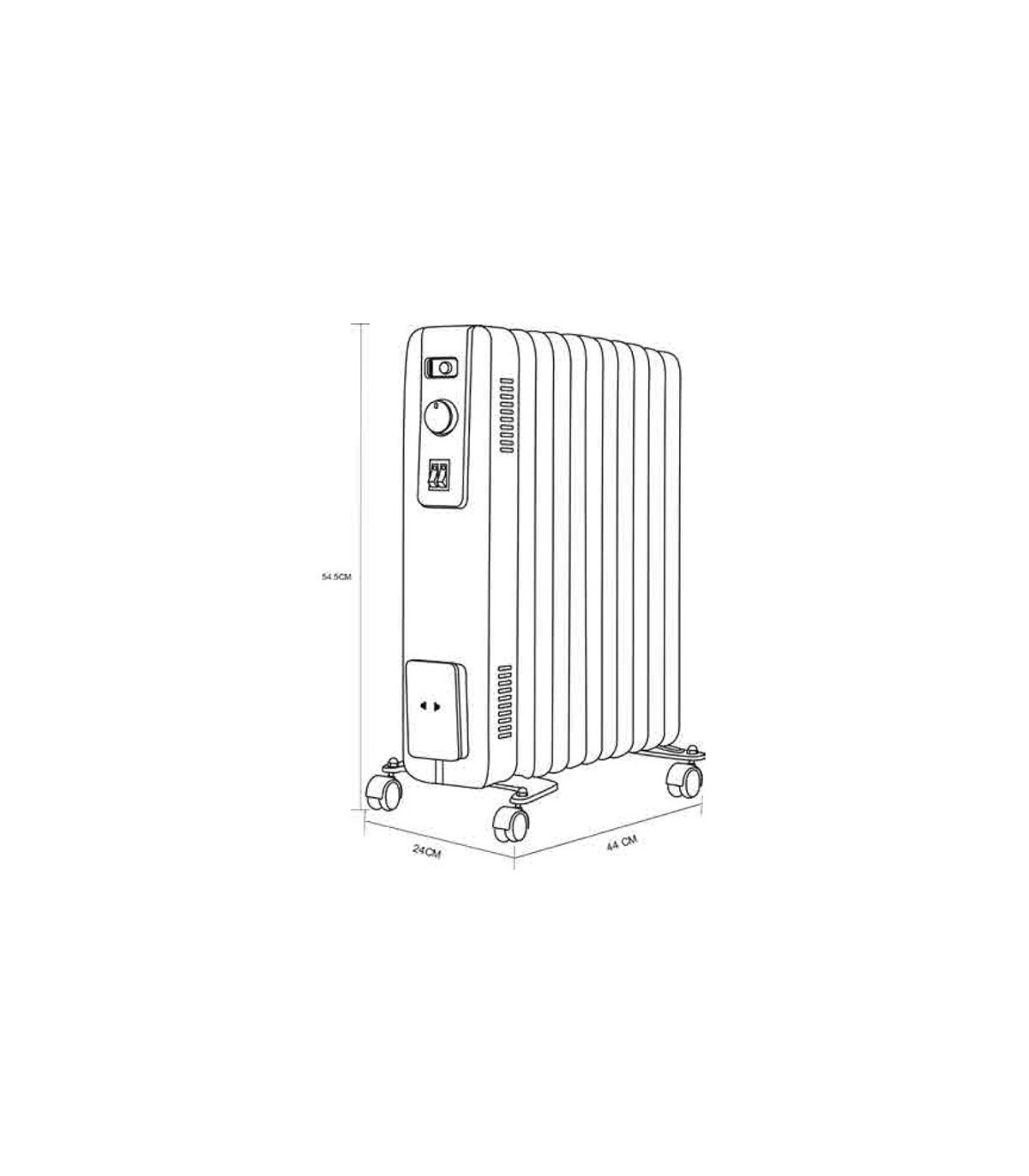 Radiador de Aceite ACEBUCHE 2500W Gris 11 Elementos