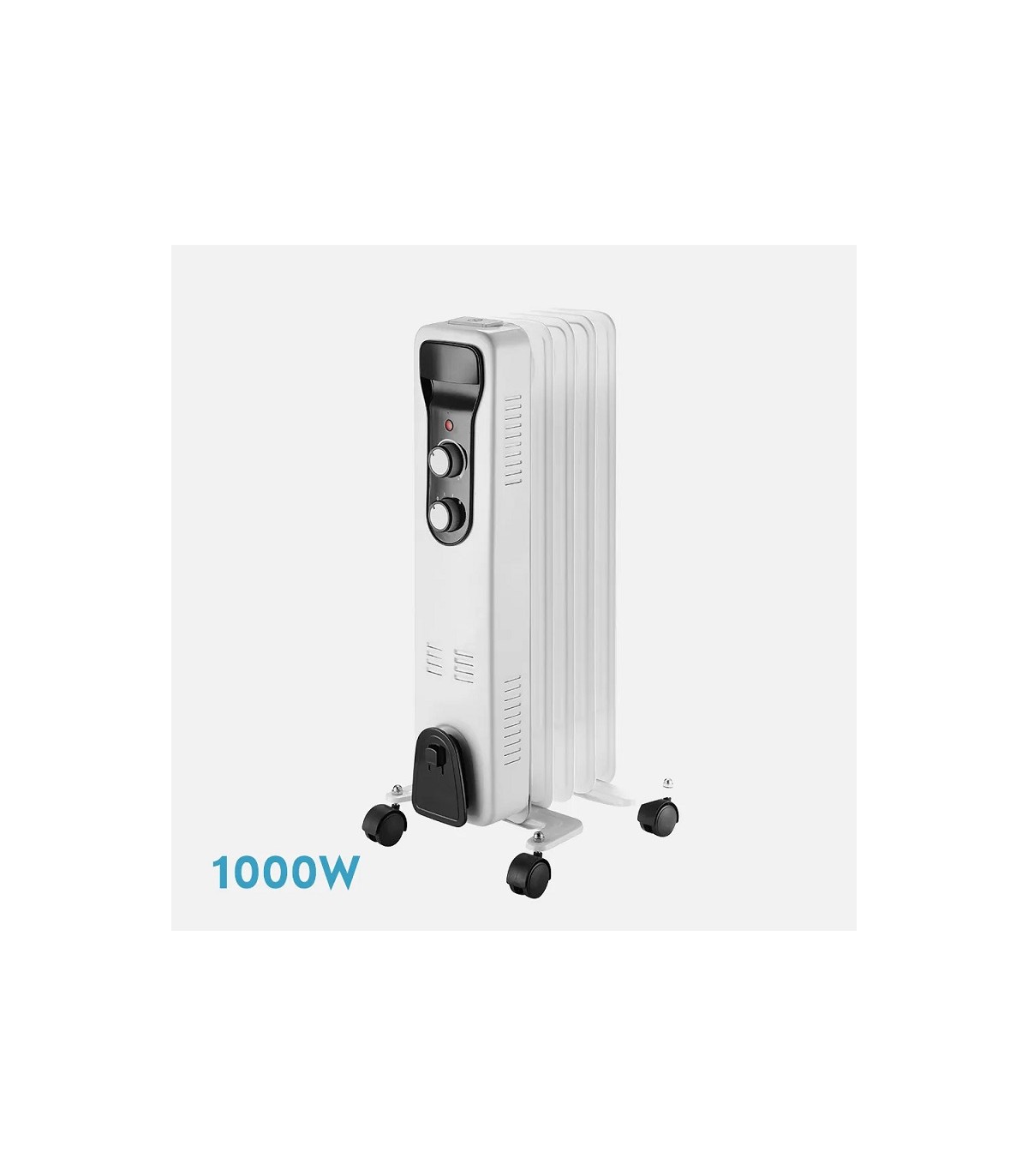 Radiador de Aceite BRASILIA 1000W Blanco/Negro 5 Elementos