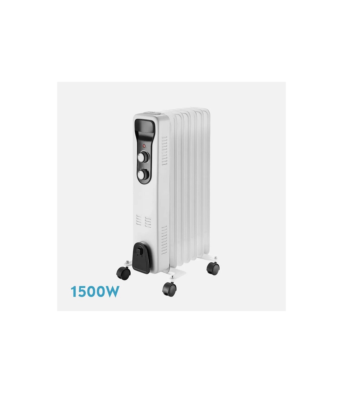 Radiador de Aceite BRASILIA 1500W Blanco/Negro 7 Elementos