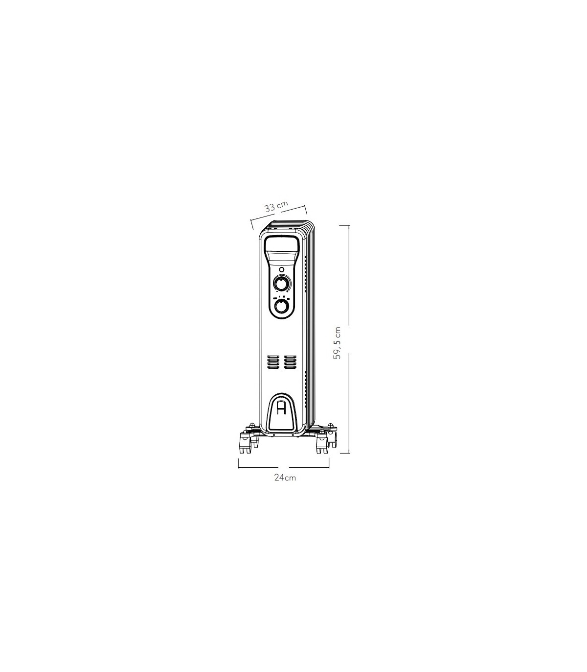Radiador de Aceite BRASILIA 1500W Blanco/Negro 7 Elementos
