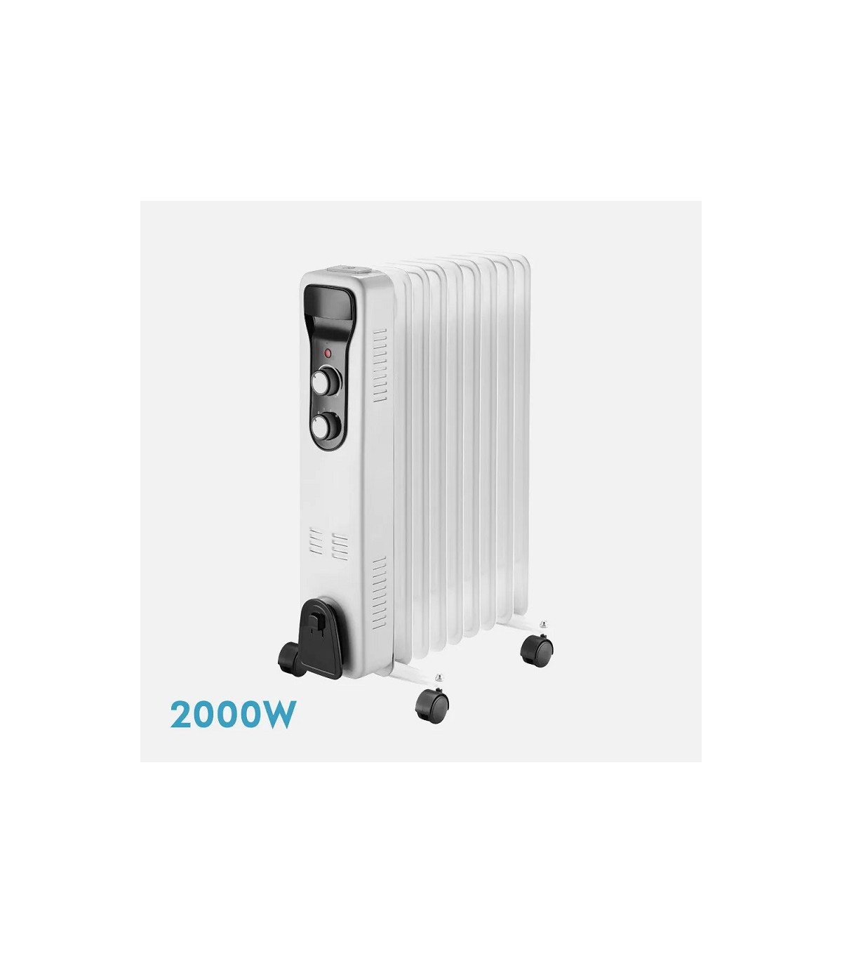 Radiador de Aceite BRASILIA 2000W Blanco/Negro 9 Elementos