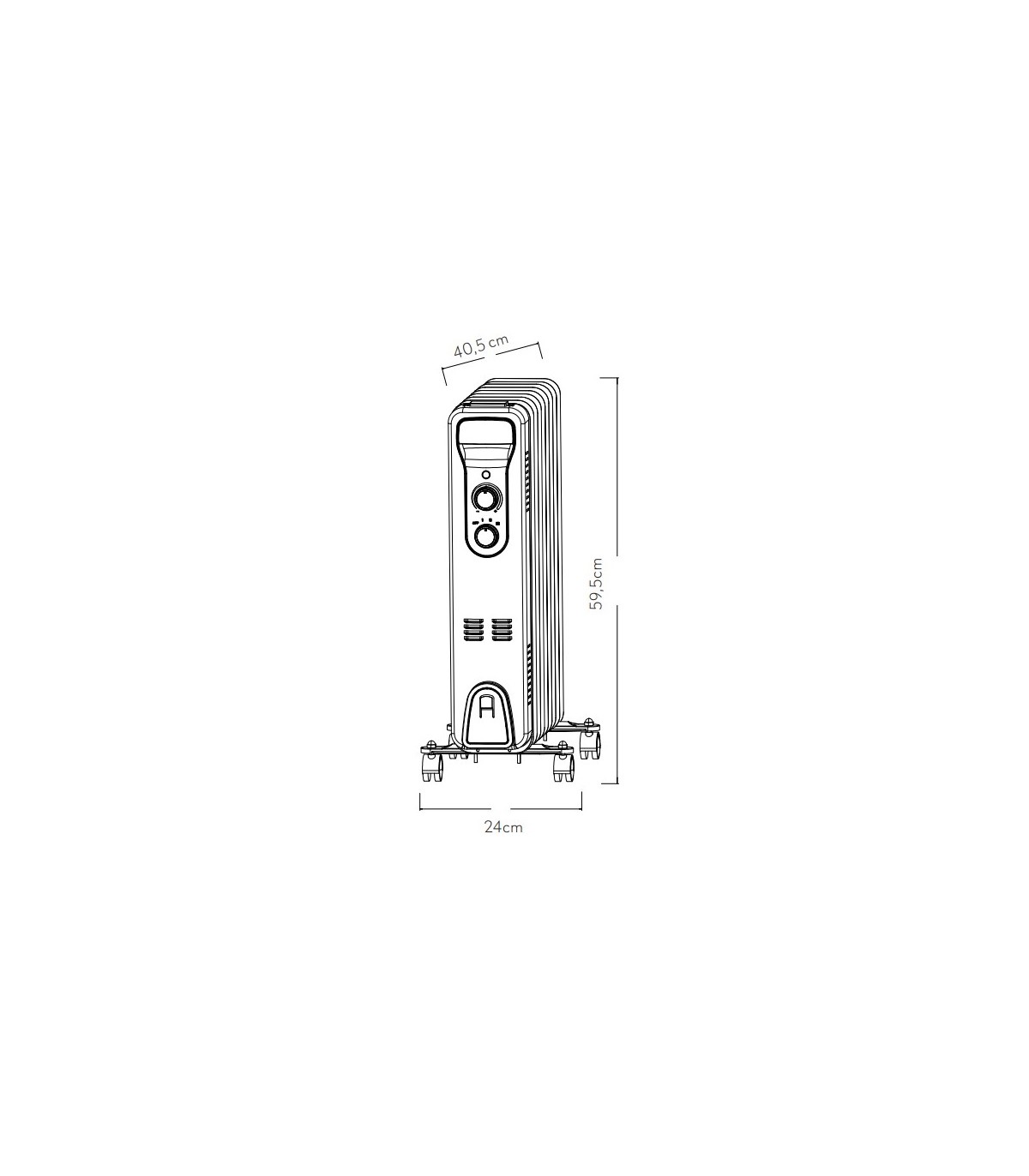 Radiador de Aceite BRASILIA 2000W Blanco/Negro 9 Elementos