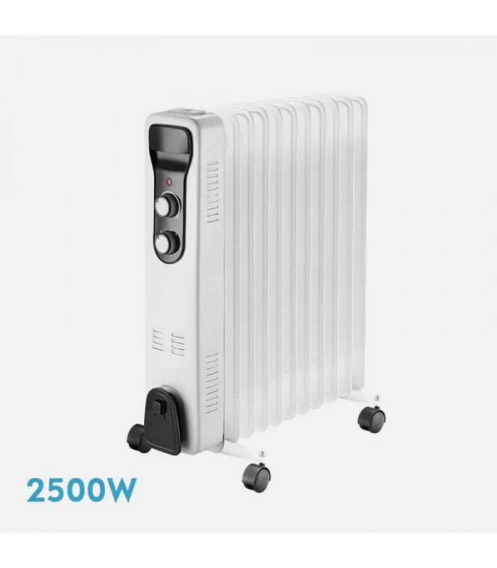 Radiador de Aceite BRASILIA 2500W Blanco/Negro 11 Elementos