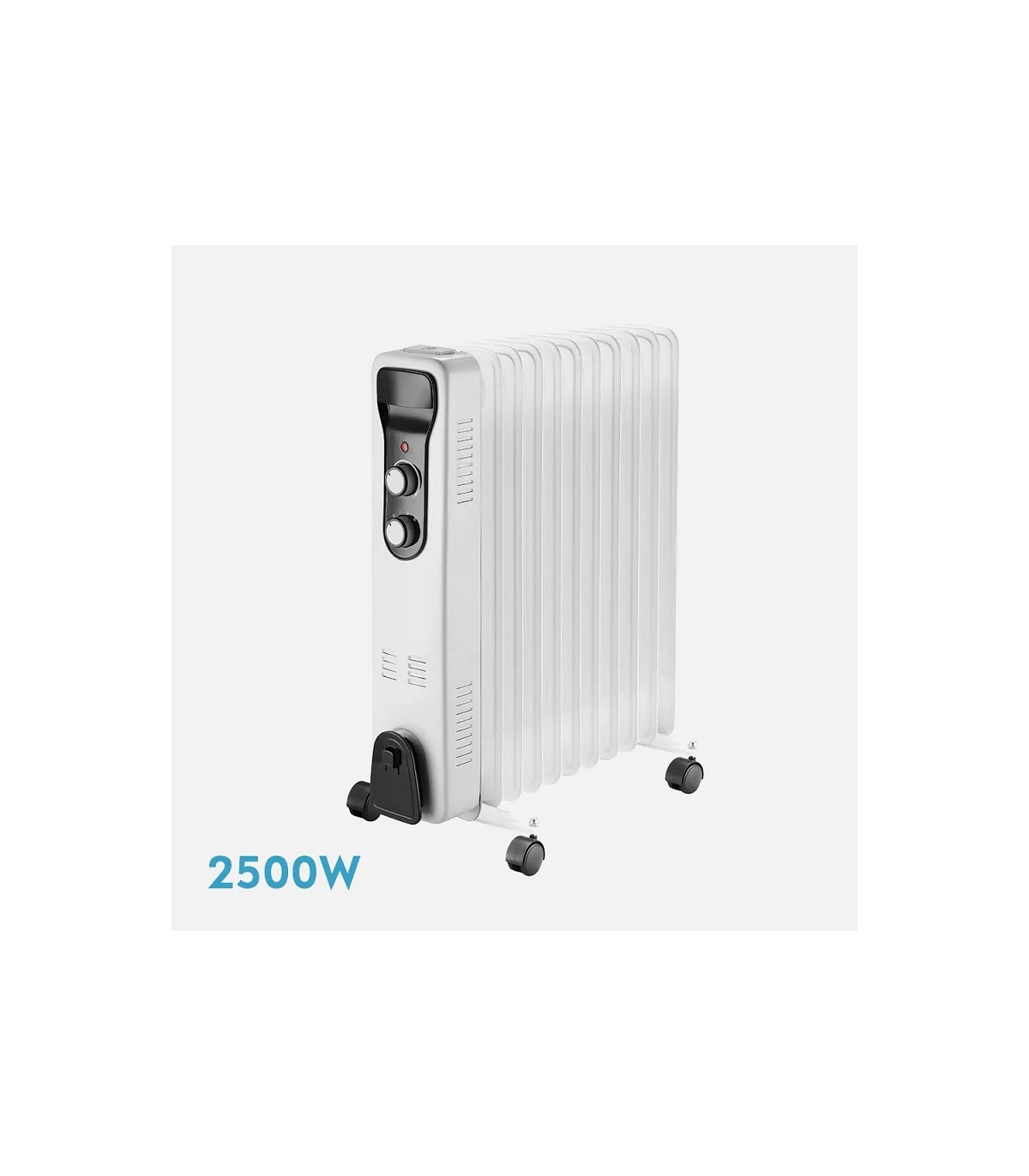 Radiador de Aceite BRASILIA 2500W Blanco/Negro 11 Elementos