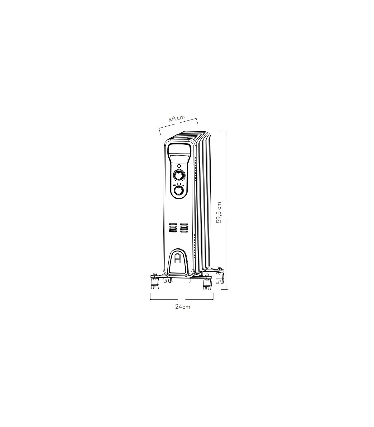 Radiador de Aceite BRASILIA 2500W Blanco/Negro 11 Elementos