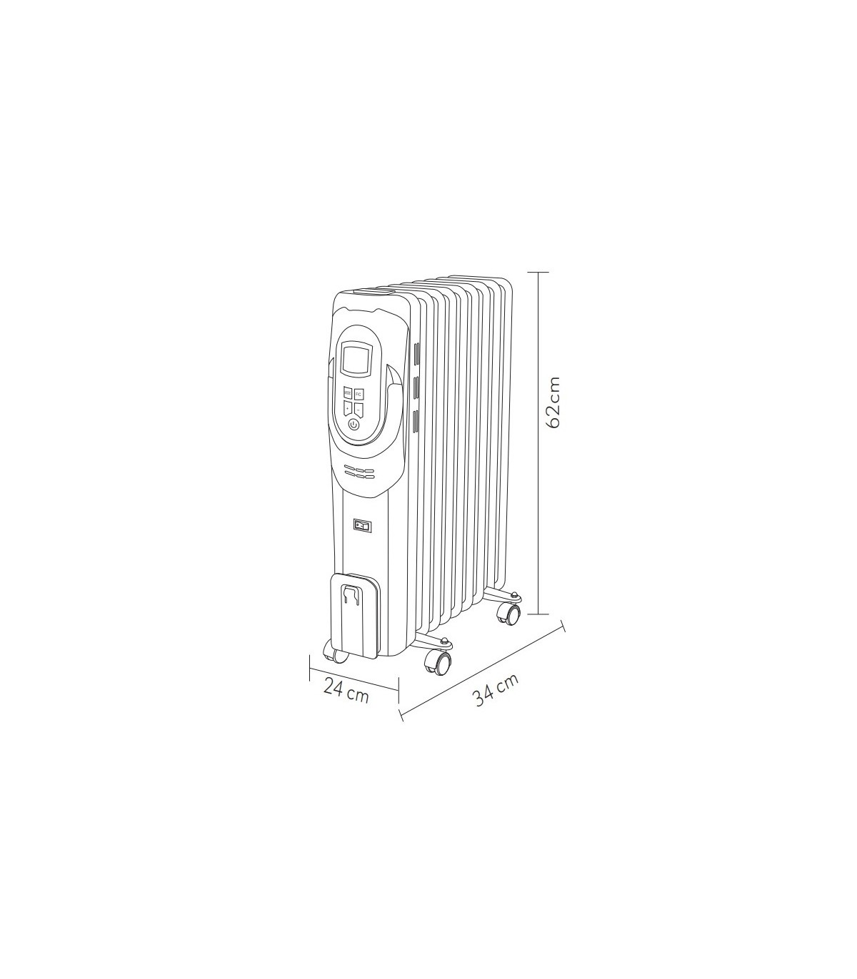 Radiador de Aceite CONFORT 1500W Negro/Plata 7 Elementos