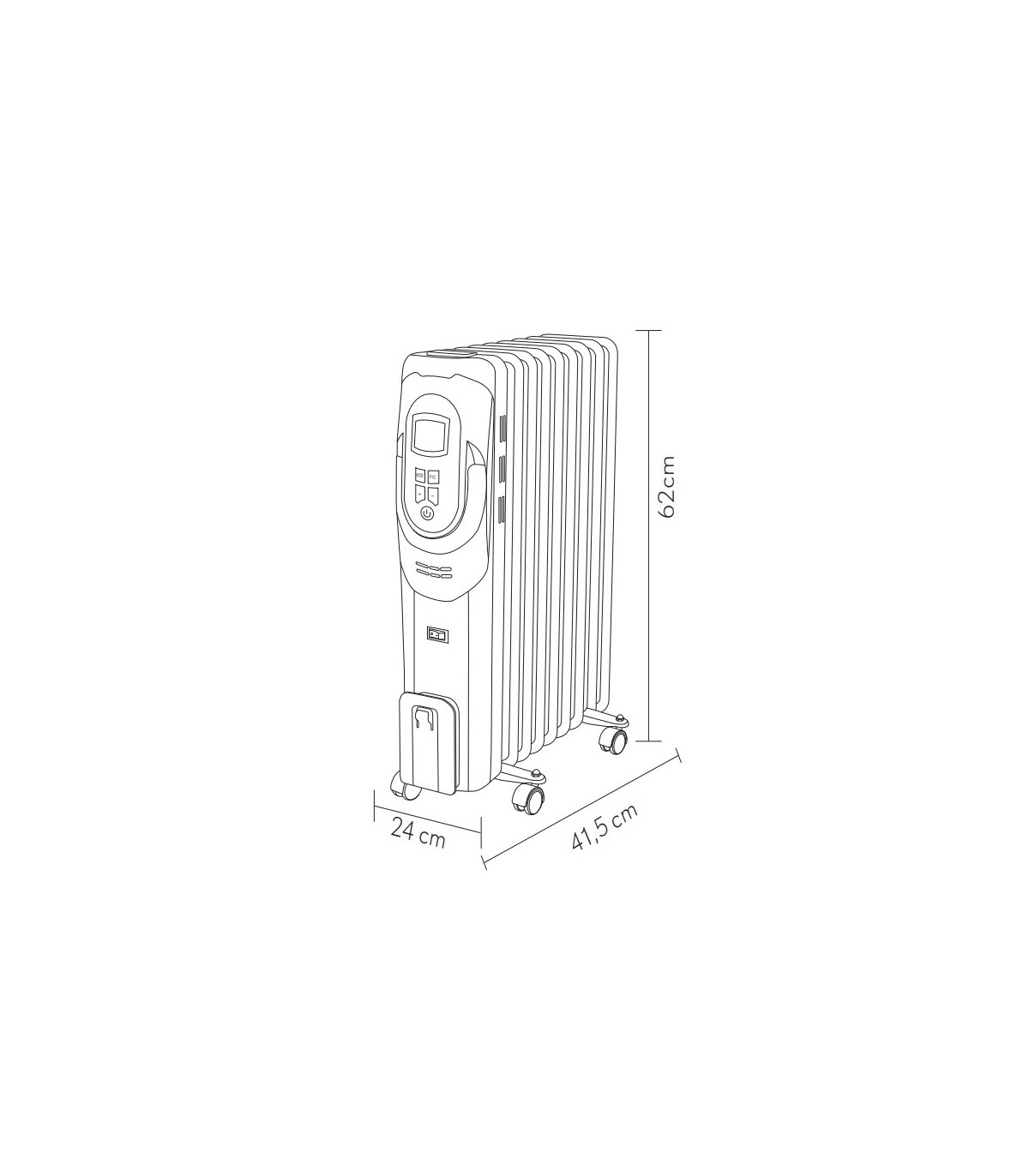 Radiador de Aceite CONFORT 2000W Negro/Plata 9 Elementos