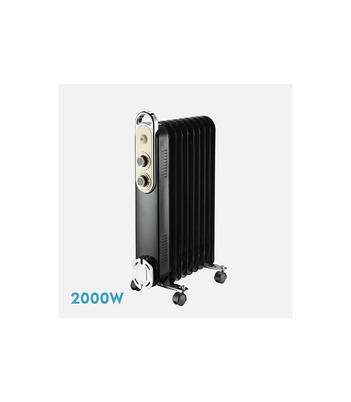 Radiador de Aceite AMARANTUS 2000W Negro/Beis 9 Elementos