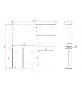 Ficha en forma de L para unir tiras de LED 10mm