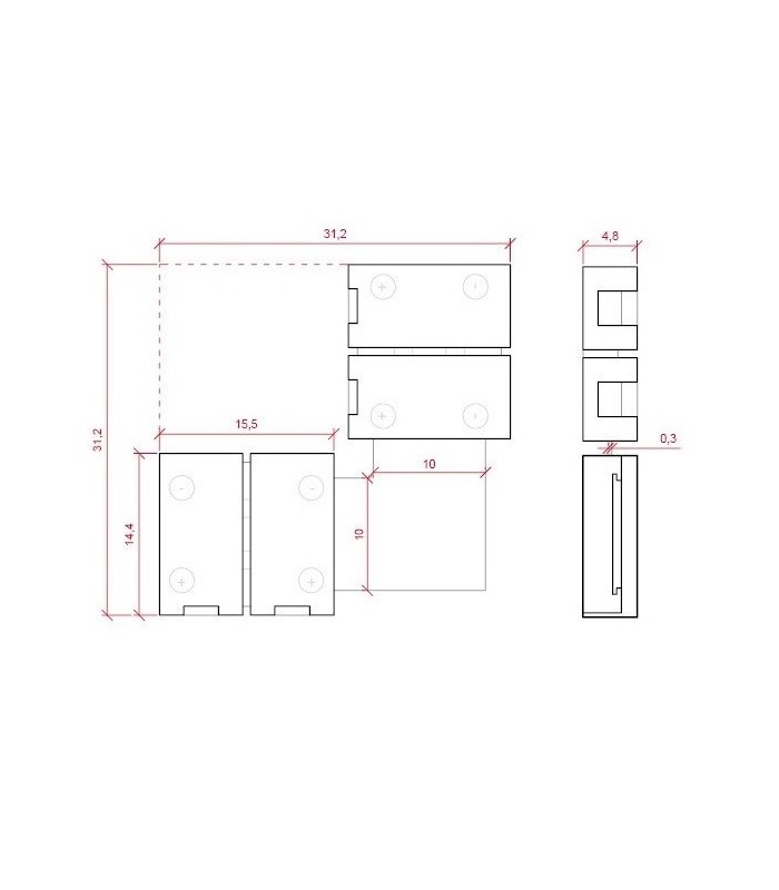 Ficha en forma de L para unir tiras de LED 10mm