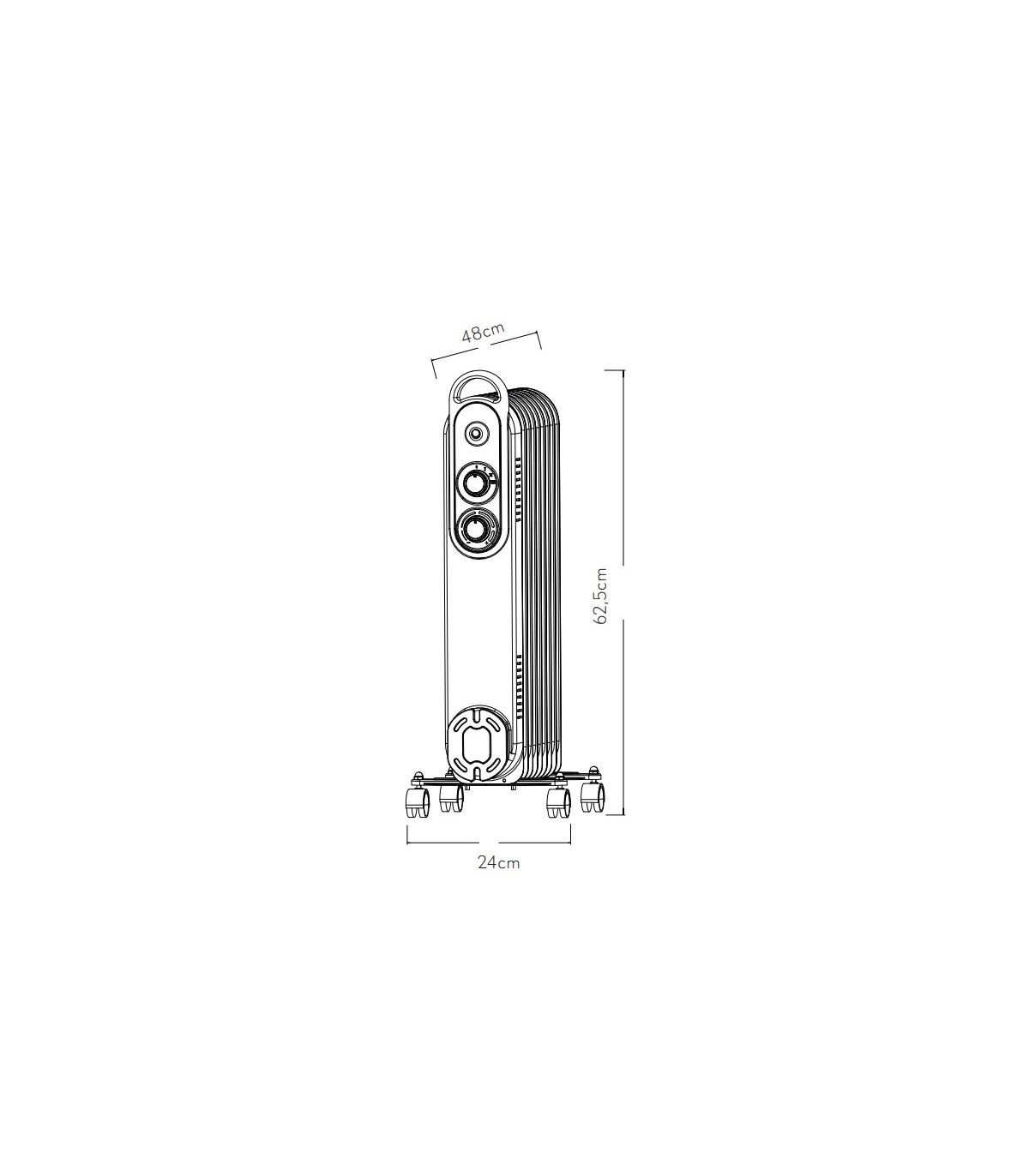 Radiador de Aceite AMARANTUS 2500W Negro/Beis 11 Elementos