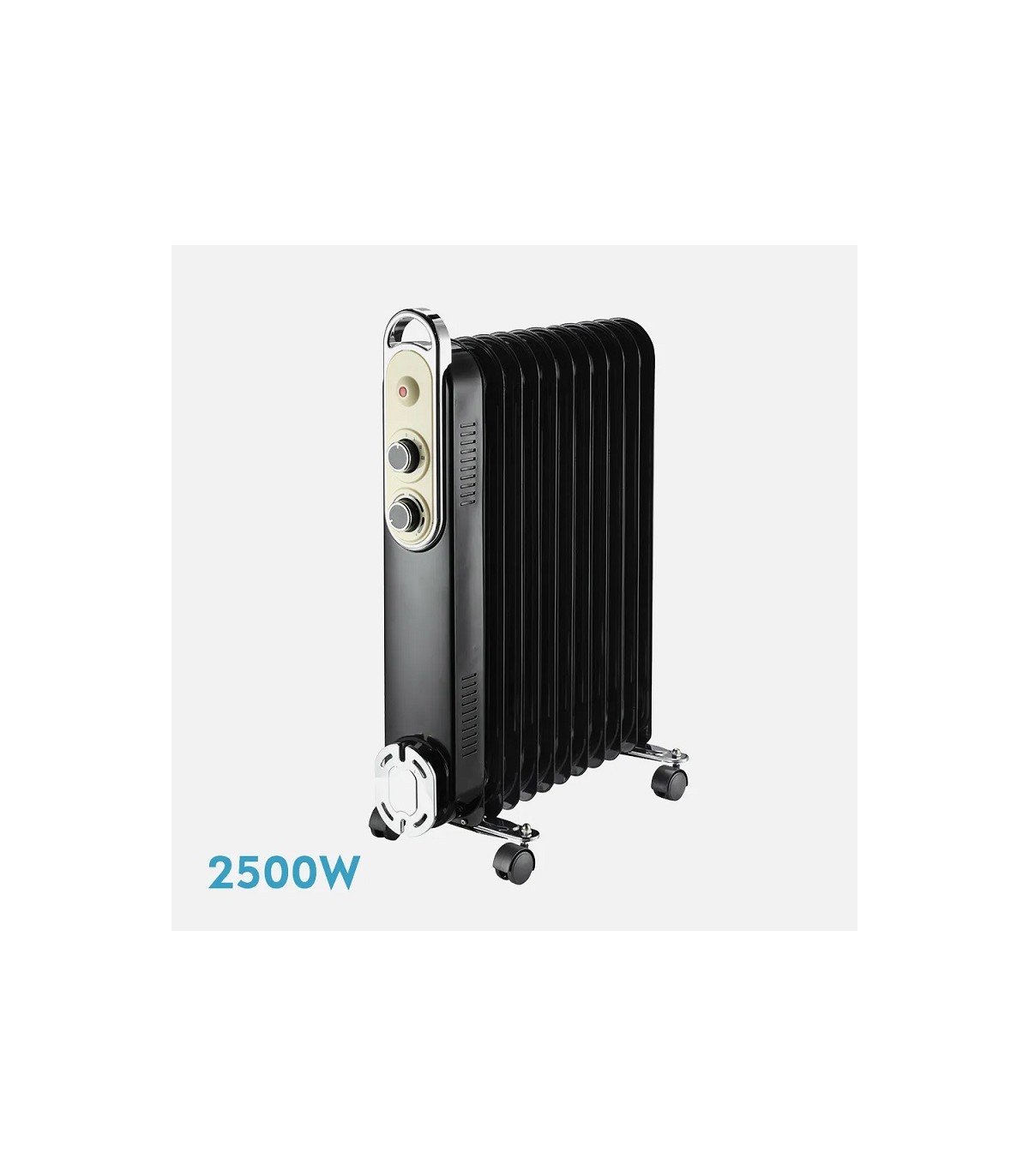 Radiador de Aceite AMARANTUS 2500W Negro/Beis 11 Elementos