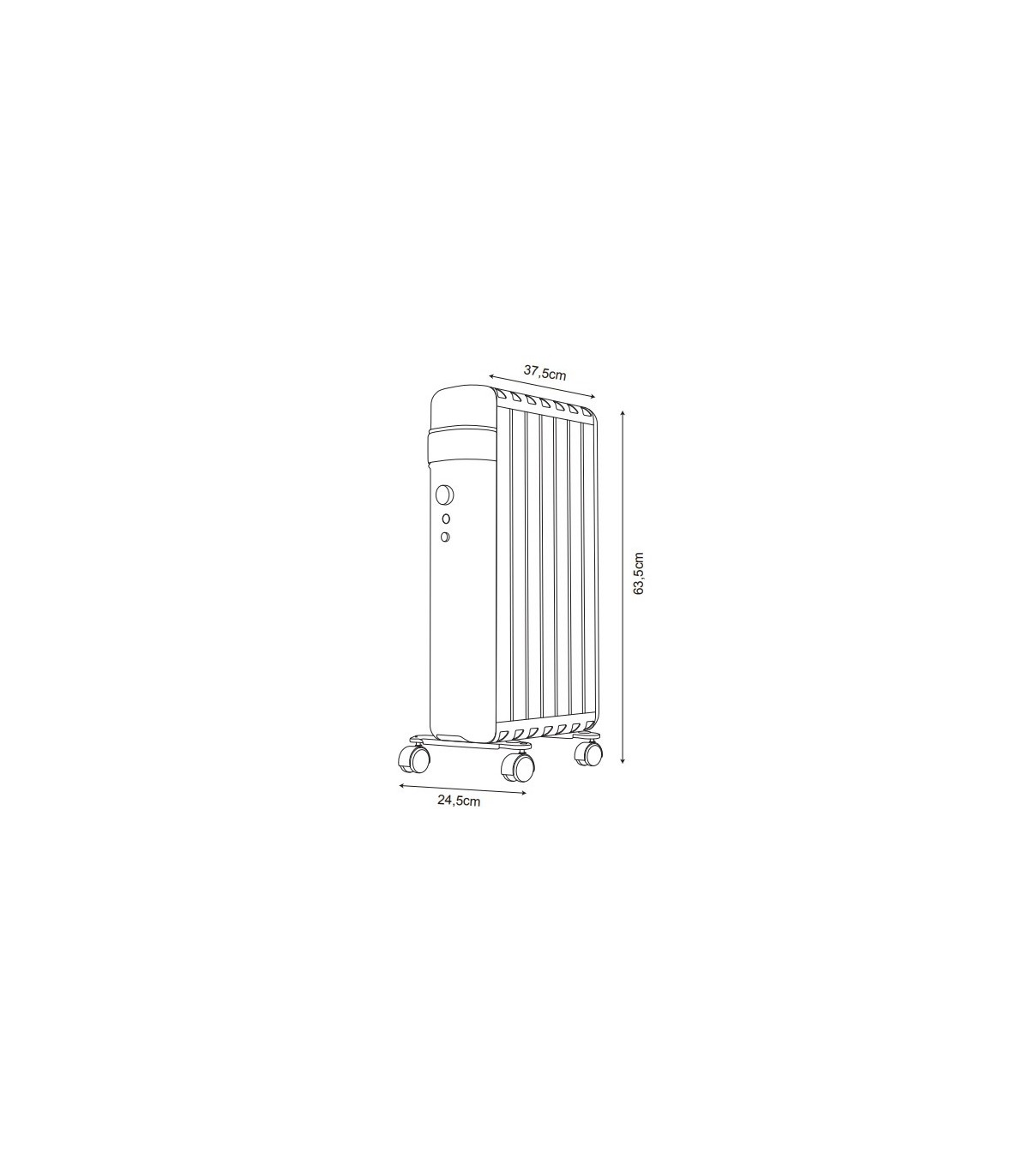 Radiador de Aceite POLONIA 1500W Negro 7 Elementos