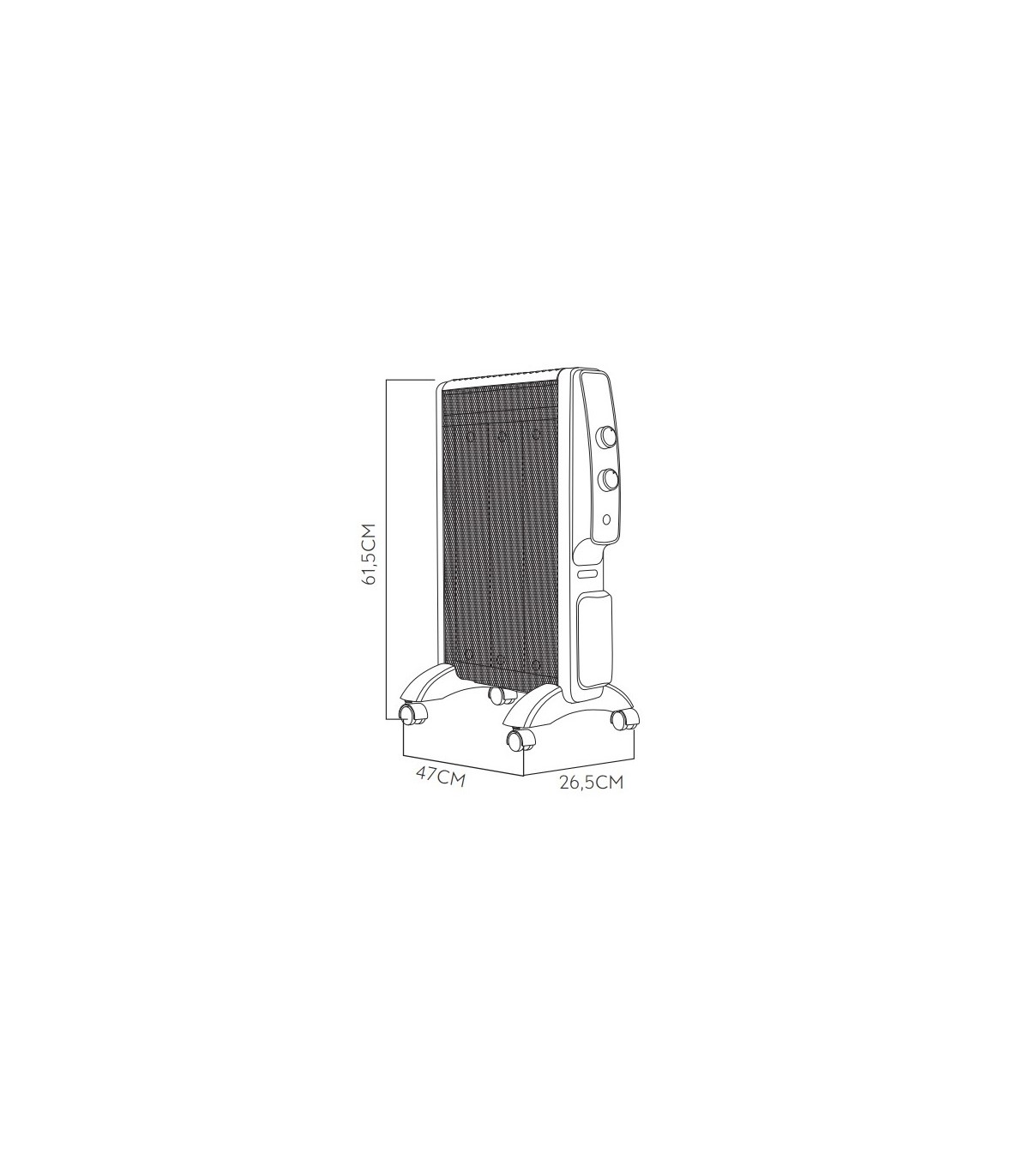 Radiador de Mica ABRIGO 1500W Blanco/Plata