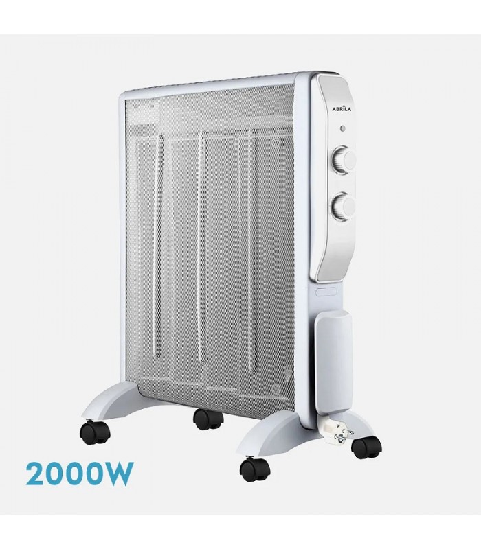 Radiador de Mica ABRIGO 2000W Blanco/Plata