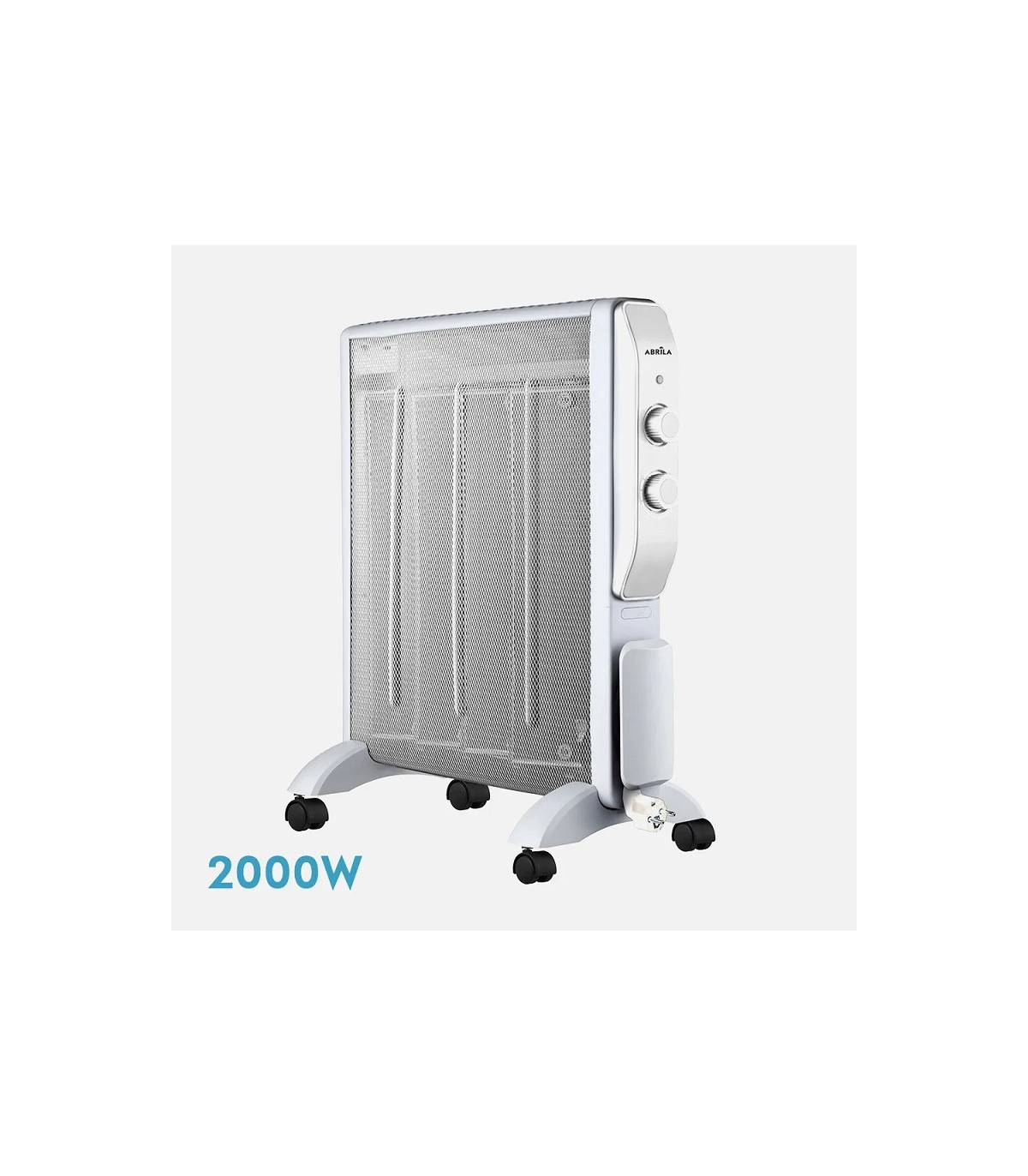 Radiador de Mica ABRIGO 2000W Blanco/Plata