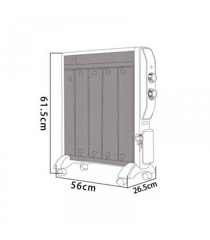 Radiador de Mica ABRIGO 2000W Blanco/Plata