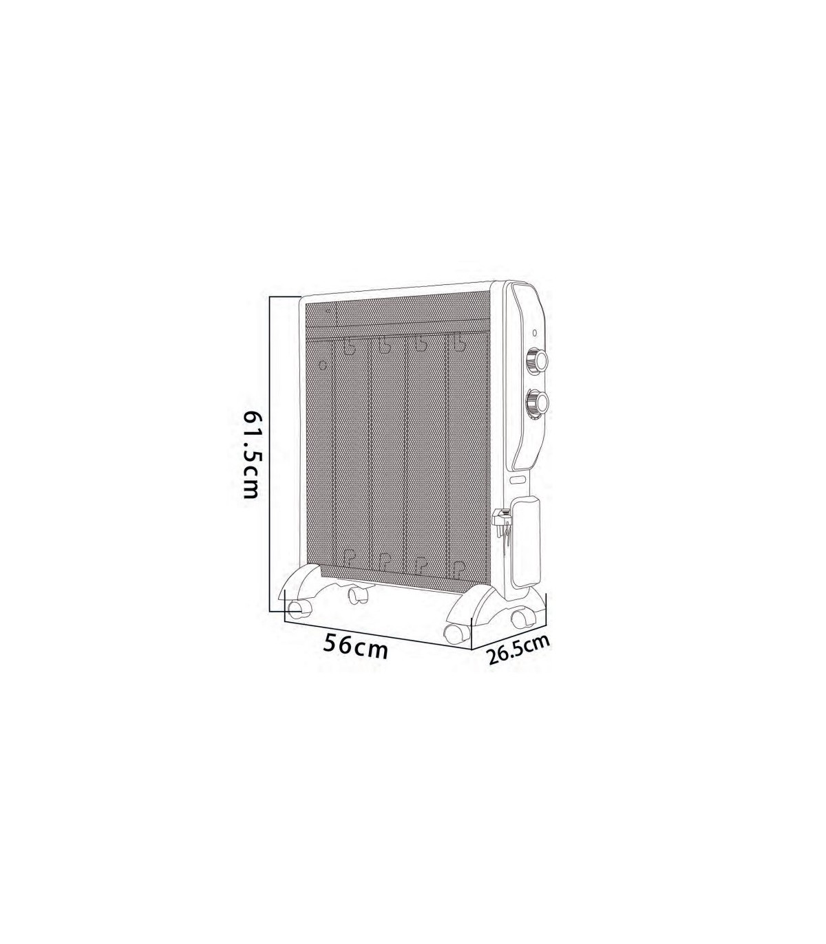 Radiador de Mica ABRIGO 2000W Negro/Oro