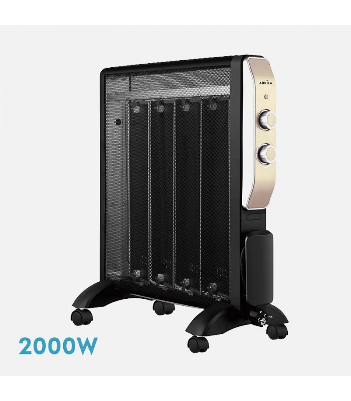 Radiador de Mica ABRIGO 2000W Negro/Oro