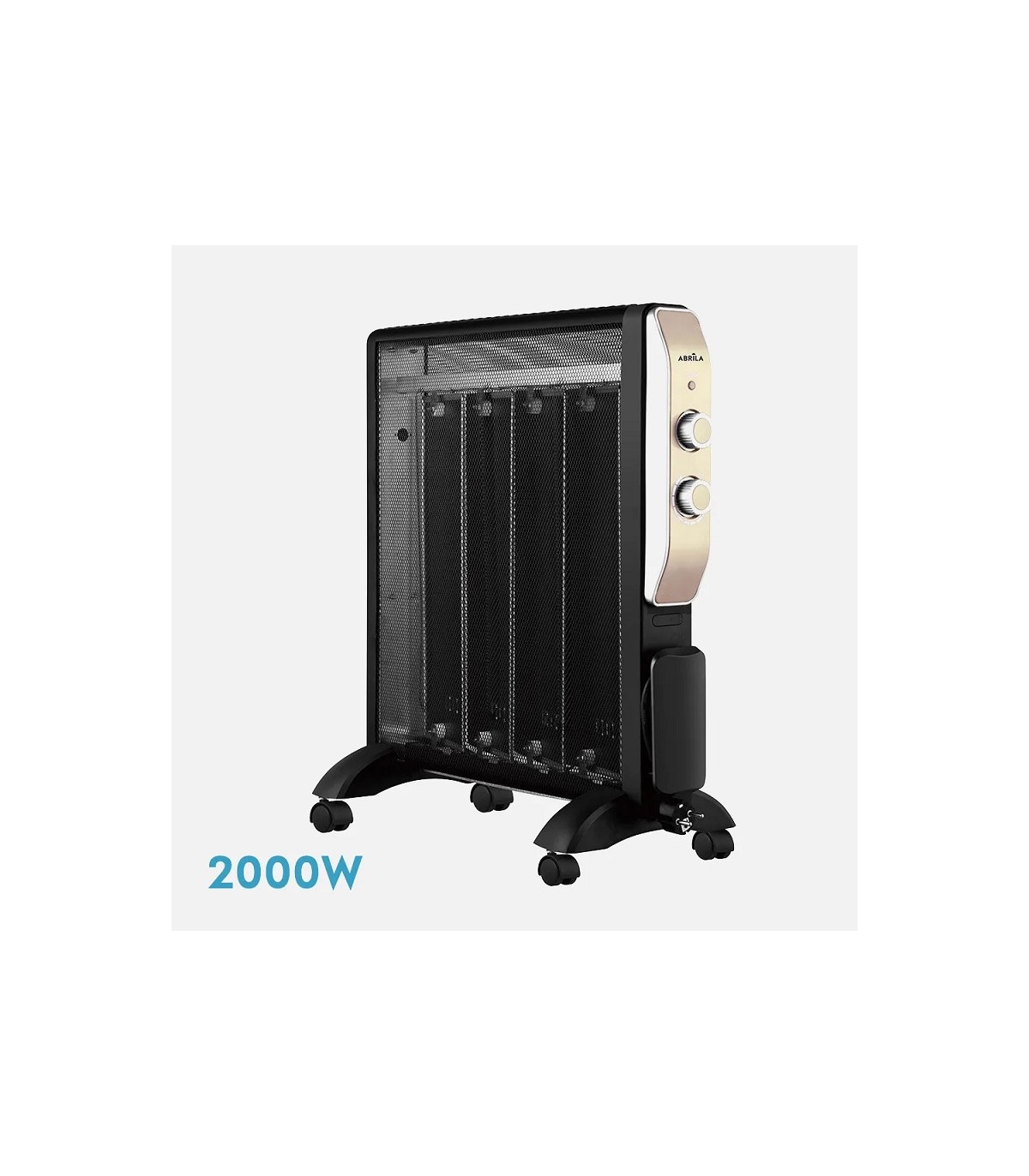 Radiador de Mica ABRIGO 2000W Negro/Oro