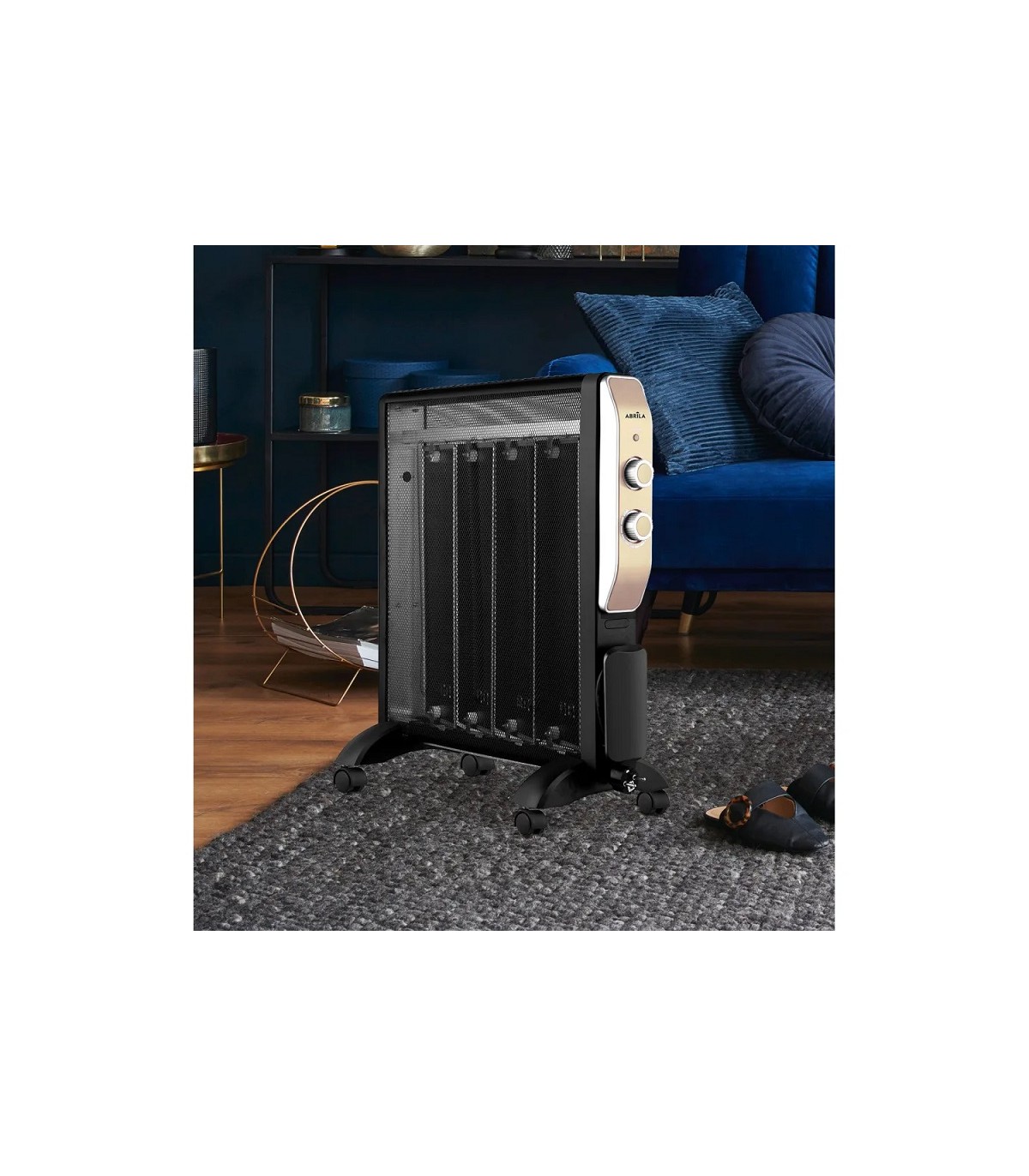 Radiador de Mica ABRIGO 2000W Negro/Oro