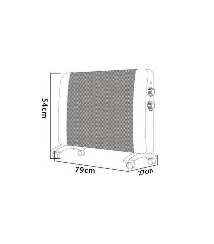 Radiador de Mica ABRIGO Horizontal 2000W Blanco