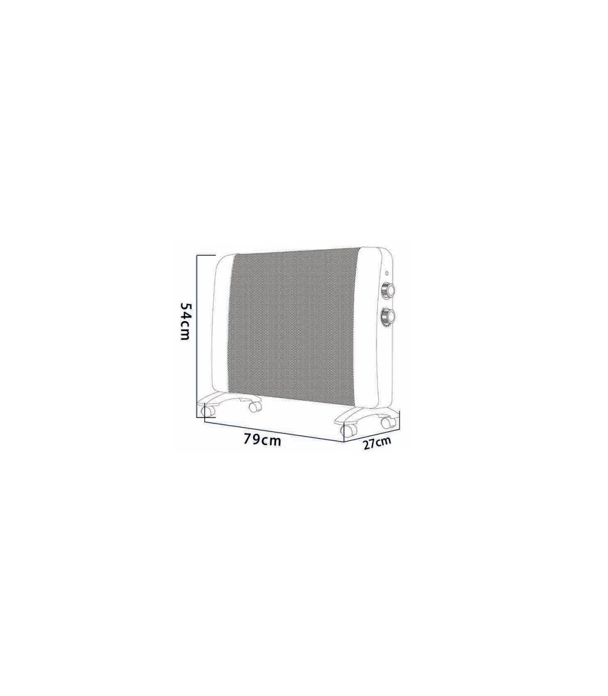 Radiador de Mica ABRIGO Horizontal 2000W Blanco