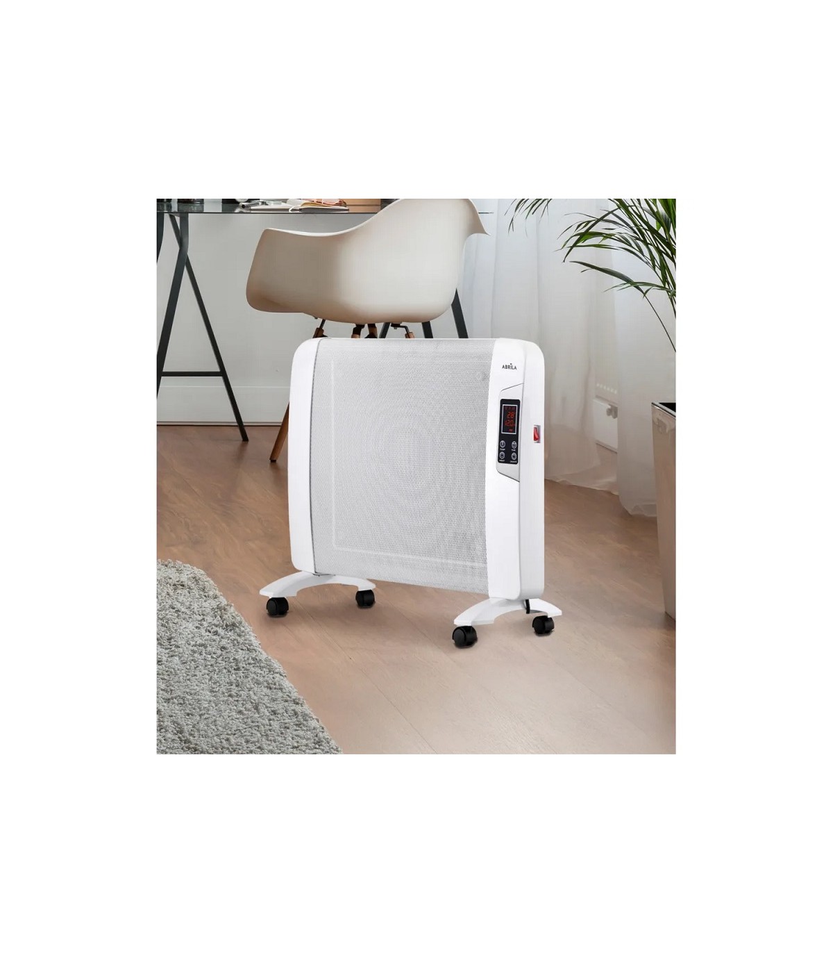 Radiador de Mica ABRIGO Horizontal Digital 2000W Blanco