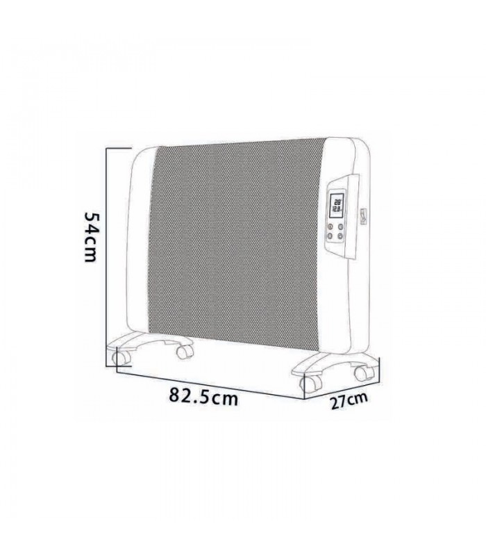 Radiador de Mica ABRIGO Horizontal Digital 2000W Blanco