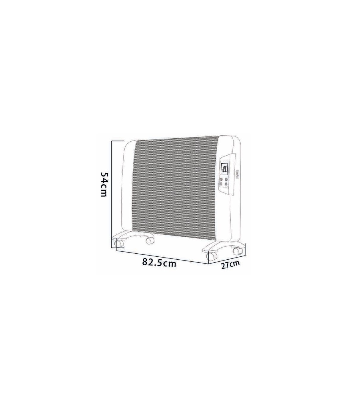 Radiador de Mica ABRIGO Horizontal Digital 2000W Blanco