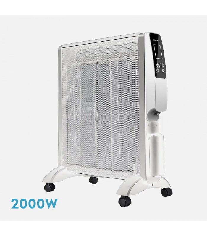 Radiador de Mica ABRIGO Digital 2000W Blanco/Plata