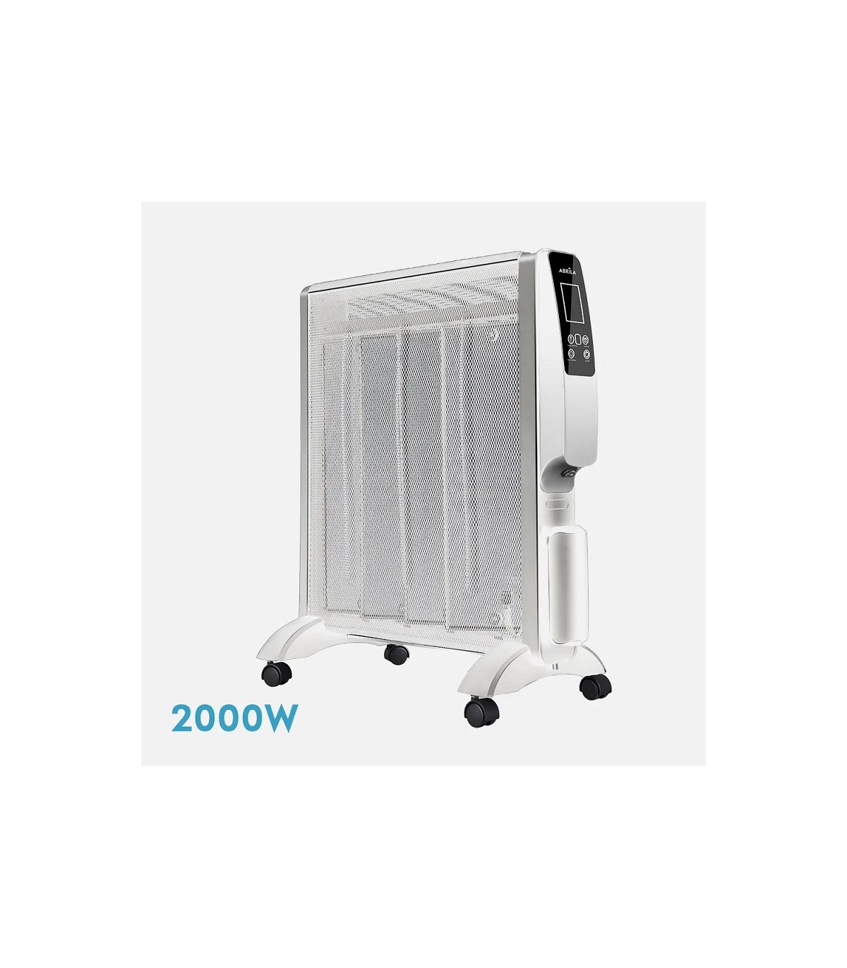 Radiador de Mica ABRIGO Digital 2000W Blanco/Plata