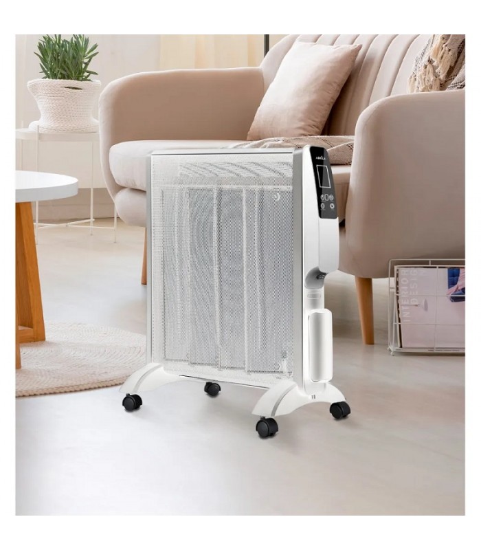 Radiador de Mica ABRIGO Digital 2000W Blanco/Plata