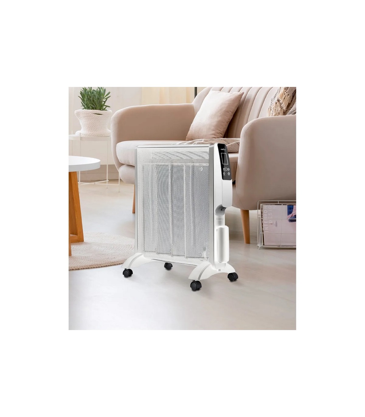 Radiador de Mica ABRIGO Digital 2000W Blanco/Plata