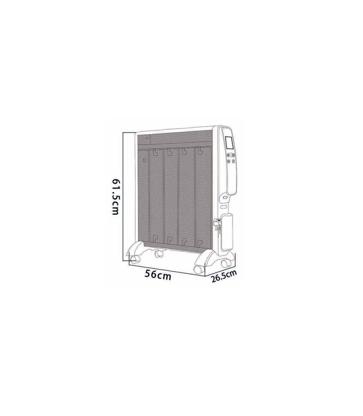 Radiador de Mica ABRIGO Digital 2000W Blanco/Plata