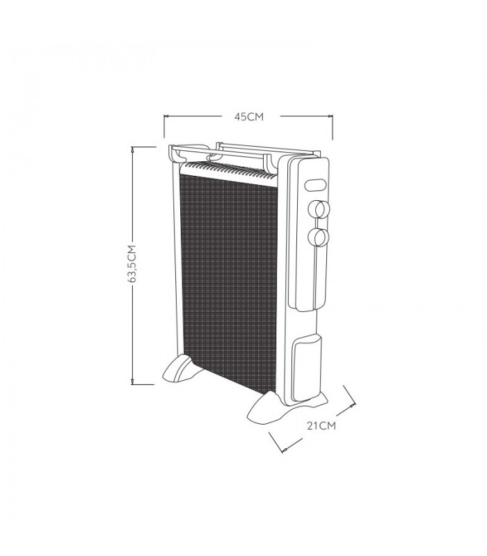 Radiador de Mica CAICOS 1500W Blanco/Gris