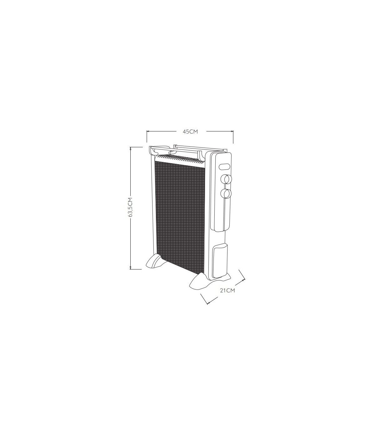 Radiador de Mica CAICOS 1500W Blanco/Gris