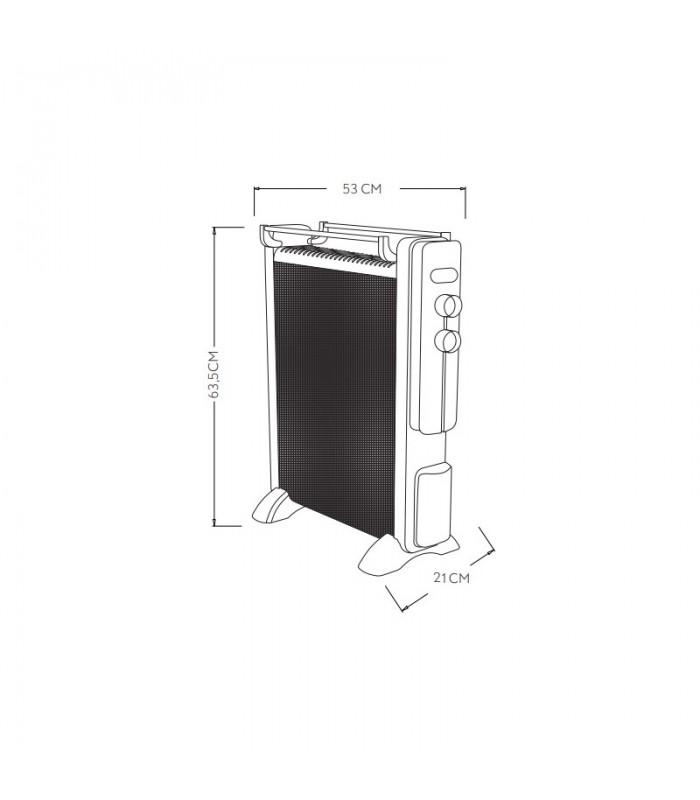 Radiador de Mica CAICOS 2000W Blanco/Gris