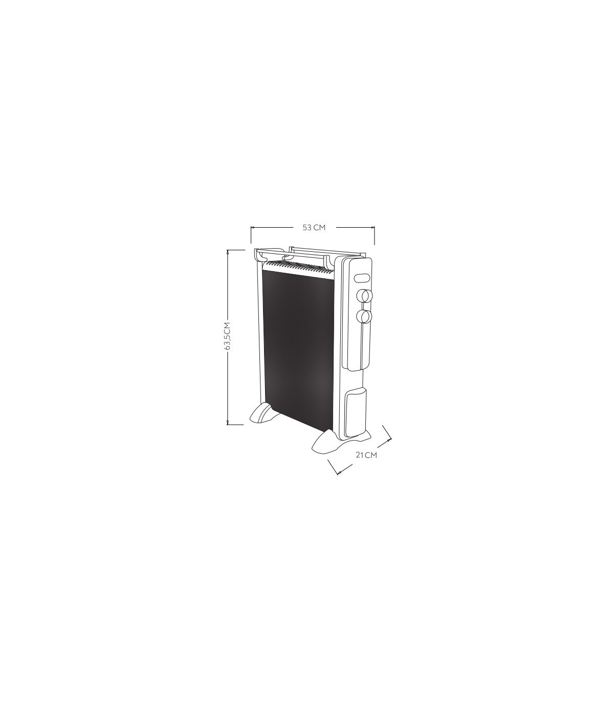 Radiador de Mica CAICOS 2000W Blanco/Gris