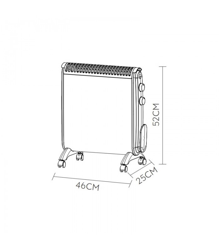 Radiador de Mica CONDOR 2000W Blanco/Gris