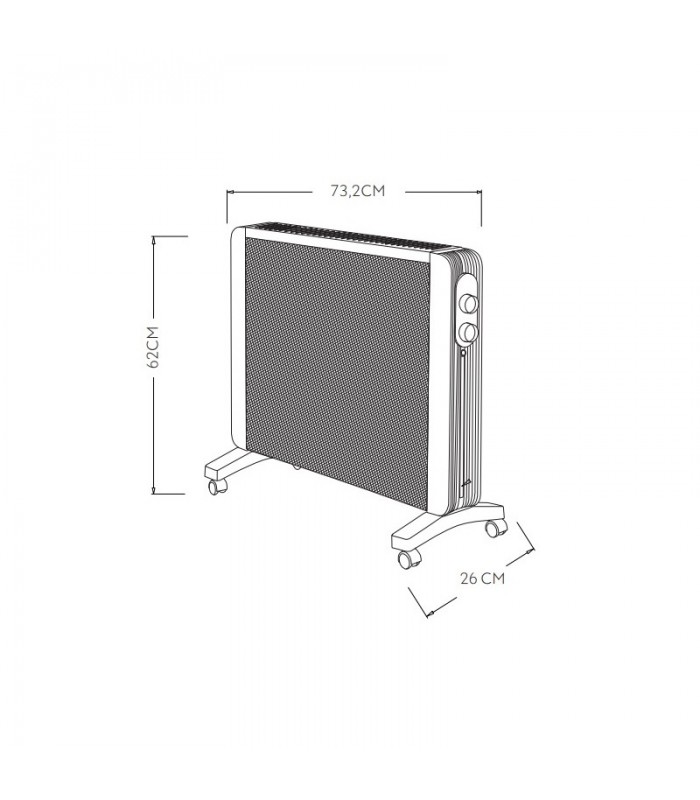 Radiador de Mica MANGLAR 2000W Negro