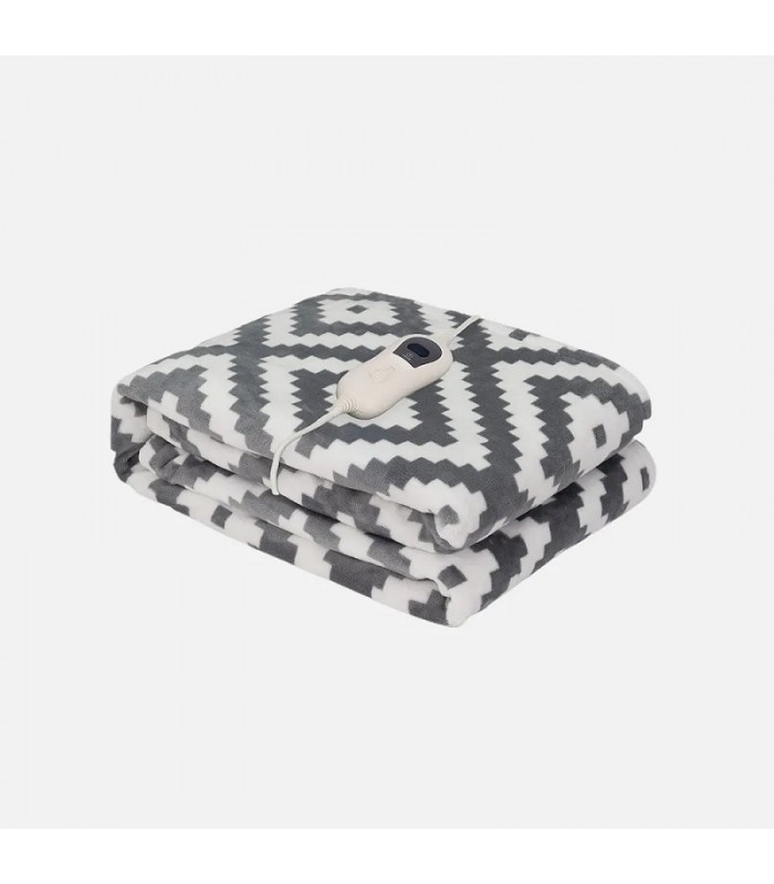 Manta eléctrica TEJADA ETNICO 160x120cm 120W Gris/Blanco