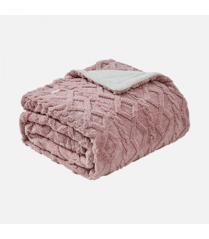 Manta eléctrica MONROY 180x130cm 160W Rosa/Blanco