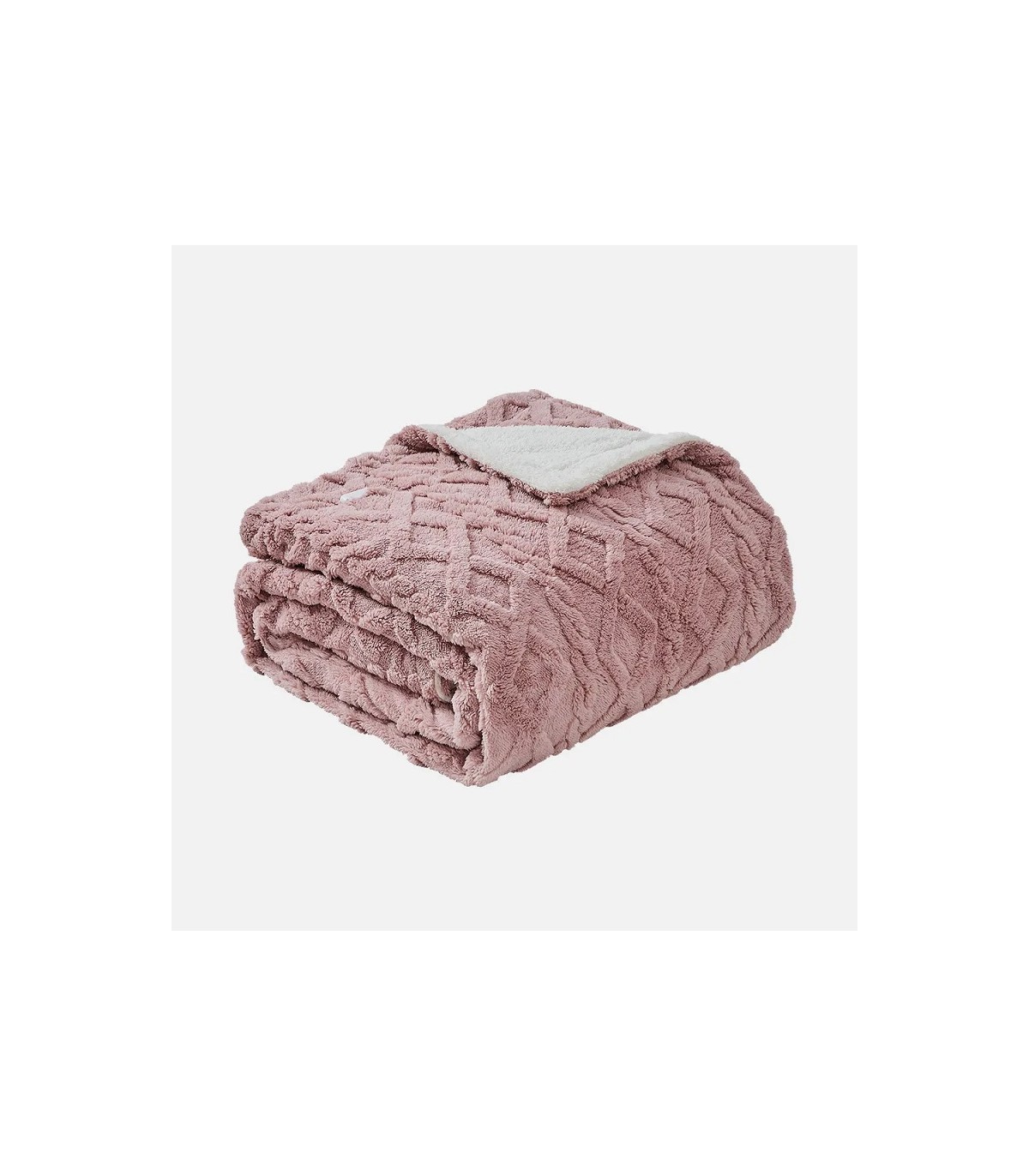 Manta eléctrica MONROY 180x130cm 160W Rosa/Blanco