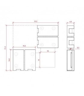 Ficha en forma de L para unir tiras de LED 10mm RGB