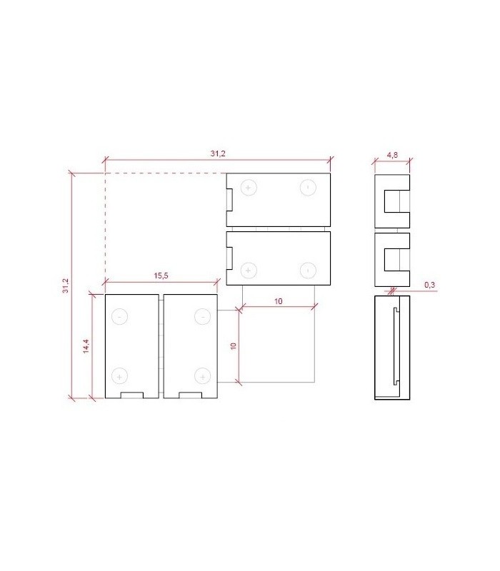 Ficha en forma de L para unir tiras de LED 10mm RGB